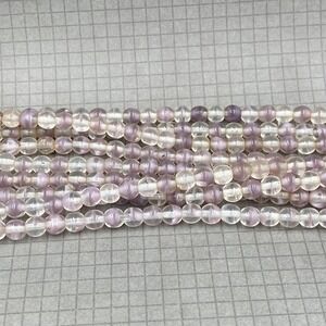 Purple Czech Glass Druks 6mm Round Beads 35 beads per strand